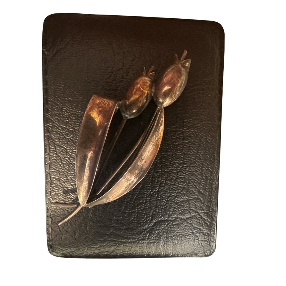 💖Vintage Silver Tone Tulip Brooch Pin